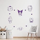 Vinyl Art Decal Decor - Sanrio Pack- 7" to 5" Each - Cute Trendy Inspiring Lovely Design for Girls Boys Bedroom Closet Playroom Nursery Kinder Daycare Living Room Wall Sticker