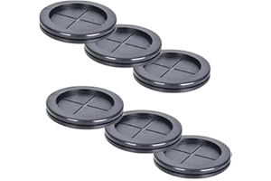 jeseny Pack-6 Rubber Grommet Assortment Kit, 1.4" Drill Hole Double-Sided Hole Plugs, Automobile Firewall Washers, Round Sealing Rings, Universal for Most Cars, Trucks and Vans (Black)