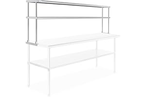 GRIDMANN NSF Stainless Steel Commercial 2 Tier Double Overshelf 72 in. x 12 in. for Kitchen Prep & Work Table