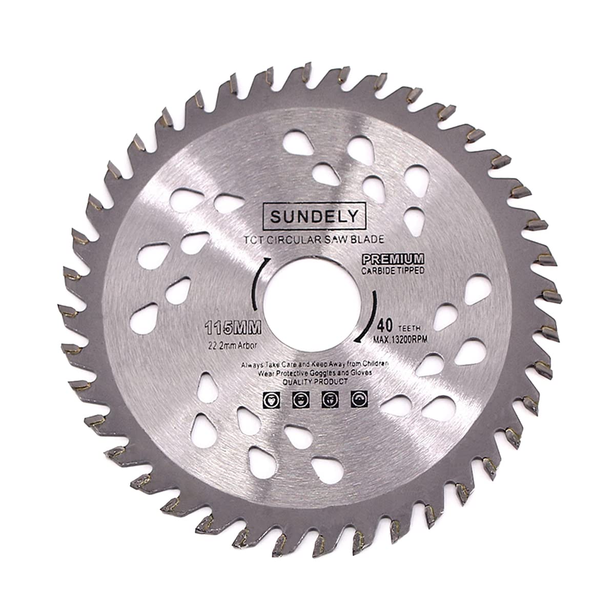 SUNDELY® Carbide Tipped TCT Circular Saw Blade Angle Grinder Disc 115 mm X 22.2 mm X 24T or 40T (4.5" X 0.87") for Wood Laminate Plywood Tree PVC Plastic Trimmer Cutter (1 Piece, 40T)