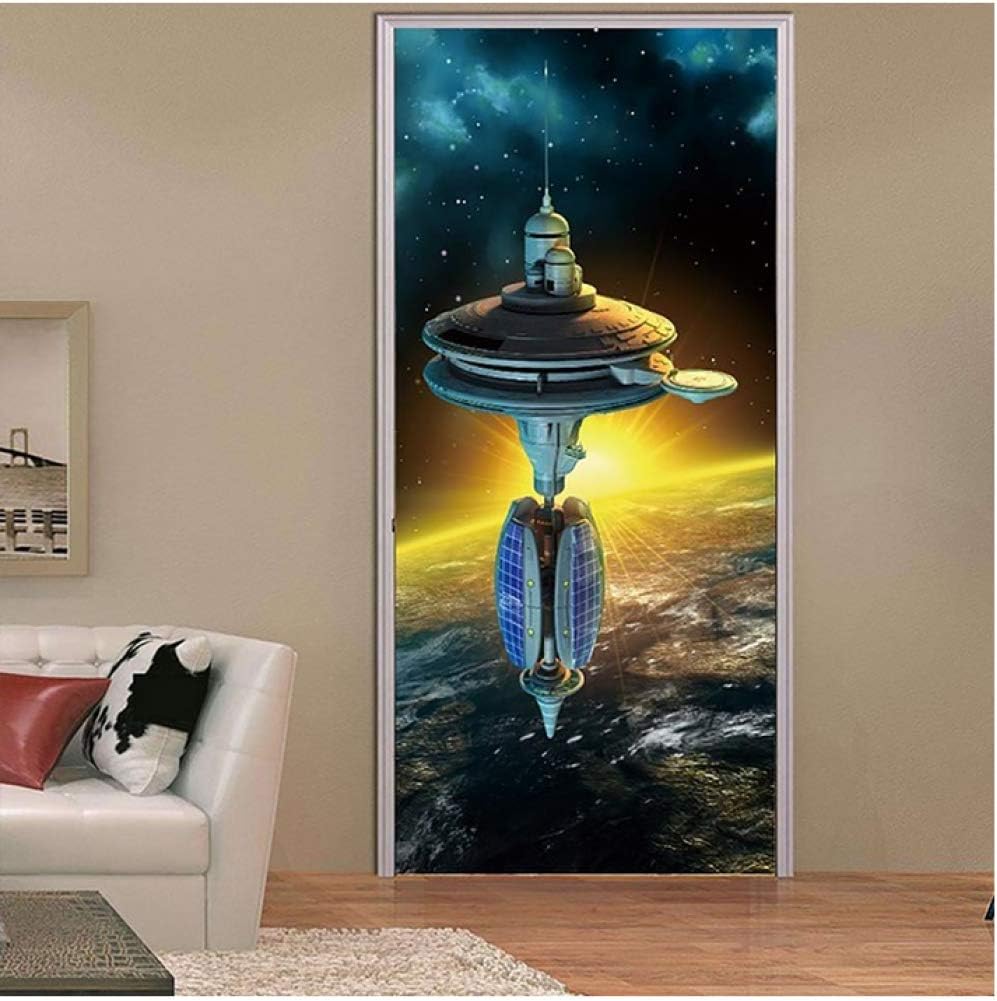 3D Door Mural Mural DIY Decals Creative PVC Scenic Leaves Door Sticker