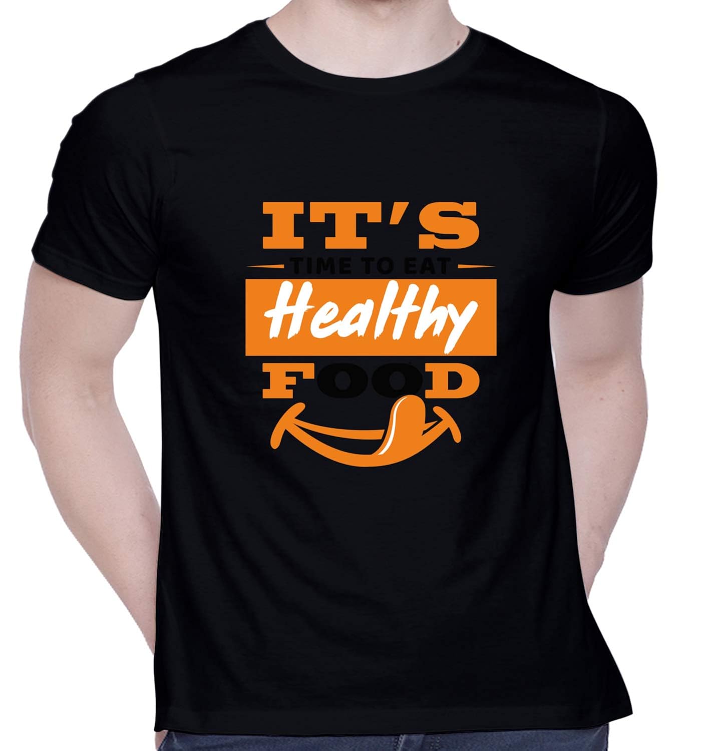 CreativiT Graphic Printed TShirt for Unisex It's time to eat Healthy
