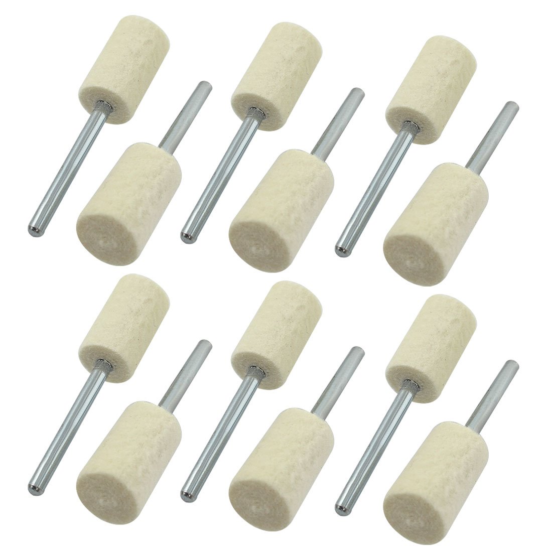 Sourcingmap 12 Pcs Buffing Polishing 3mm Shank 10mm Hard Cylindrical Felt