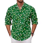 Corkifux Mens Hawaiian Shirt Funny Halloween Thanksgiving Christmas Holiday Button Down Long Sleeve Shirts