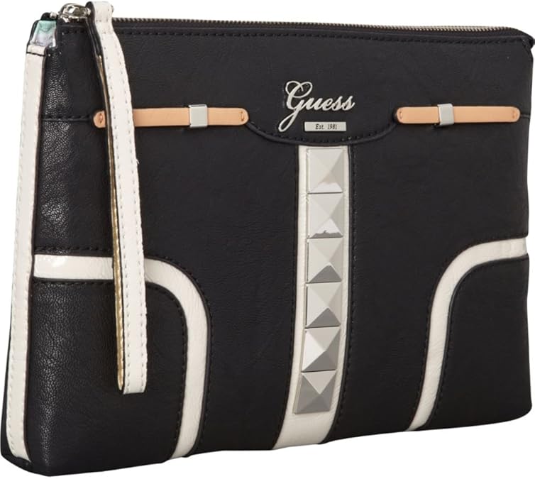 GUESS Gladis Clutch, Black Multi Handbags