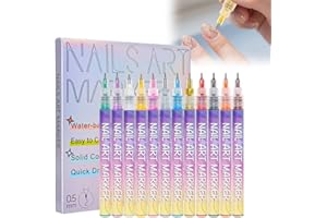 ZITOUR 12 Colors Nail Art Pens Set, 2025 New Nail Art Markers for Gel Nails DIY Nail Art Marker Drawing Painting Liner Pen, Quickly Dry Nail Art Nail DIY Decoration for Home Salon (#A-1Set)