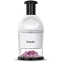 Geedel Food Chopper, Easy to Clean Manual Hand Chopper Dicer, Slap Press Chopper Mincer for Vegetables Onions Garlic…