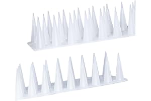 KOKMEYA Bird Spikes,Clear,6 Pack Bird deterrents for Outside,Keep Raccoon Squirrel Pigeon Away,Fence Spike for Garden Patio