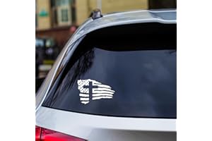 GRIT KULTURE GRITKULTURE American Flag with Cross Vinyl Decal Sticker for US Christian Cars, Trucks, Laptops, Jesus Christ, Window Decal Sticker Police Thin Blue Line (White)