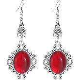 Gothic Dark Bat Earrings for Women Black Red Dangle Drop Earrings Punk Rock Style Vampire Bat Jewelry Accessories Halloween Party Costumes Earrings Gifts