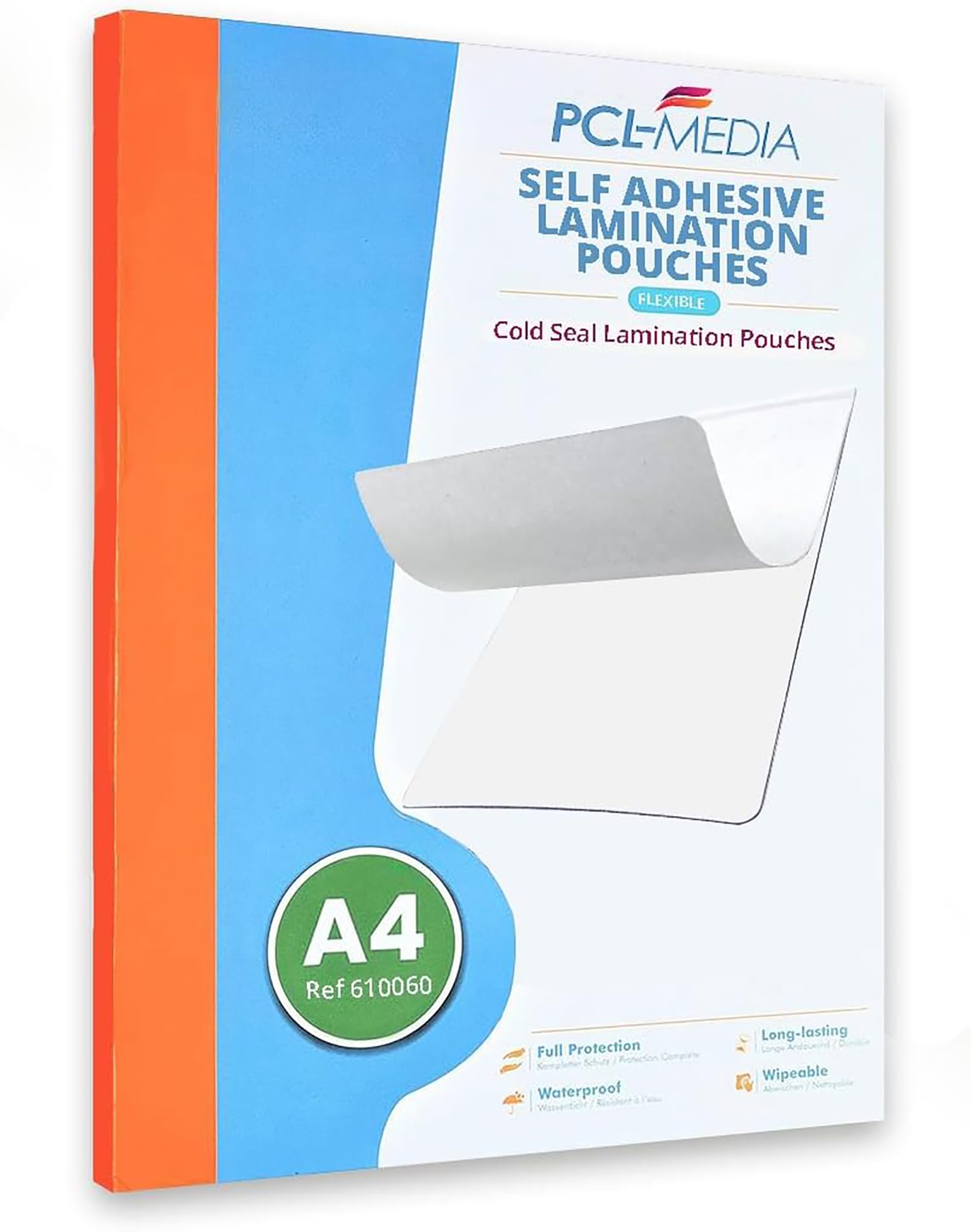 A4 Self Seal Laminating Pouches, Cold Seal Laminating Pouches Finish Size A4 312 x 223mm (Pack of 25) (610060) from PCL Media ltd