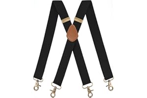 Fasker Suspenders for Men Heavy Duty 1.4 Inch Adjustable Elastic Straps X-Back Mens Suspenders