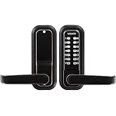 VEVOR Mechanical Keyless Entry Door Lock, 2.0 Code Upgrade, 4-7 Digits Code, Single-Sided Push Button Combination Keypad Door Lock with Handle, Auto Locking, for Indoor or Outdoor, Oil-Rubbed Bronze