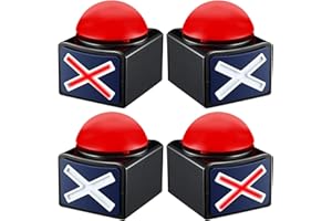 Game Buzzer Set with Lights & Sound gameshow Buzzer Alarm Sound Game Show Button Box Party Contest Prop Toy 4Pack Family Triv