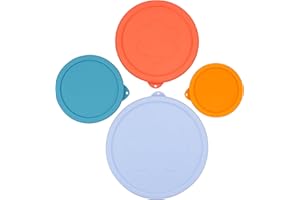 VIOTIIN 1 Cup 2 Cup 4 Cup 7 Cup Round Silicone Replacement Lids for Pyrex Glass Bowls, 4 Pack, Microwave & Dishwasher & Freezer Safe (Container not Included)