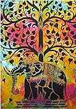Indian-hippie-gypsy Bohemian-psychedelic-good-luck Tie-dye-elephant-tree Wall-hanging-tapestry Twin-size