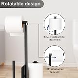 susswiff Toilet Roll Holder with Brush Stainless Steel Free Standing Black view 5