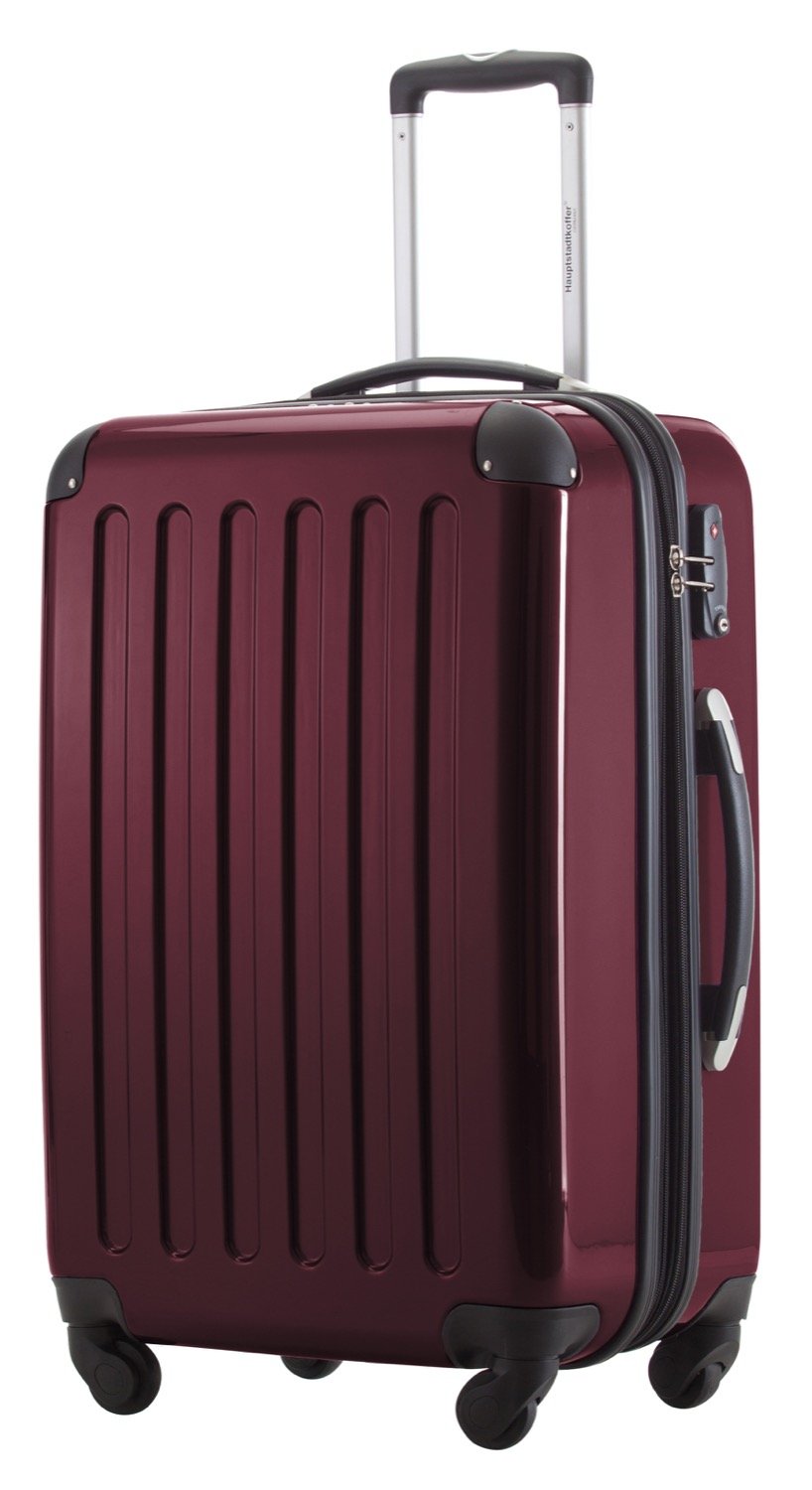Hauptstadtkoffer Alex Expandable Hard Shell Suitcase 65 cm (74 L) with TSA Lock, Durable Travel Trolley with 4 Double Wheels, Burgundy