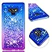 Tznzxm for Note 9 Case Glitter Floating Flowing Flexible TPU Gradient Quicksand Series Anti-Scratch Shockproof Bling Diamond Sparkly Defender Protective Case for Galaxy Note 9 Blue & Purple