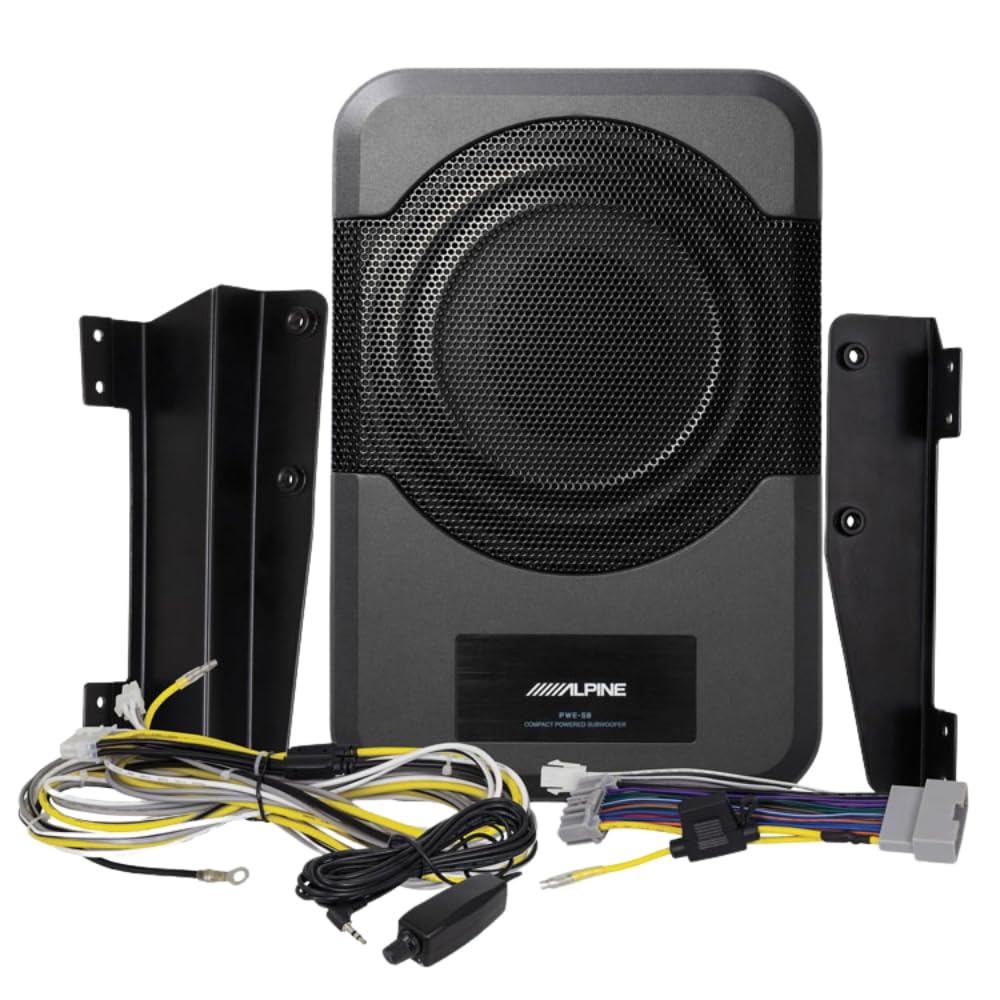 Alpine PWE-S8-WRA 8-inch Compact Powered Subwoofer System for 2011-2018 JK 4-Door Jeep Wrangler