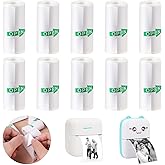 YSYONM Mini Printer Sticker Paper, 57mm x 3m, 10 Rolls, 3000 Sheets, White, Smooth, Recyclable