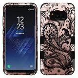 MyBat Cell Phone Case for SAMSUNG Galaxy S8 - Phoenix Flower (2D Rose Gold)/Black