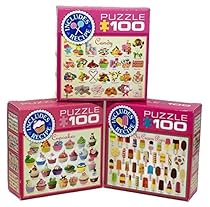 Eurographics Sweets Puzzle Set - Three 100 Piece Puzzles - Candy, Cupcakes, Ice Cream Pops by EuroGraphics