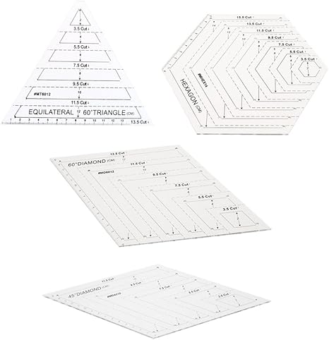 Sharplace 4pcs Quilting 60 Dreieck Hexagon 60 45 Diamant Vorlage Quilten Herrscher Fur Diy Patchwork Amazon De Kuche Haushalt