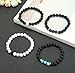 REVOLIA 8MM 4Pcs Distance Beaded Bracelets for Men Women Couple Bracelets Natural Stone Elastic