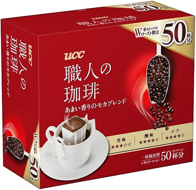 Amazon Ucc 職人の珈琲 ドリップコーヒー あまい香りのモカブレンド 50杯 350g 職人の珈琲 ドリップバッグ 通販