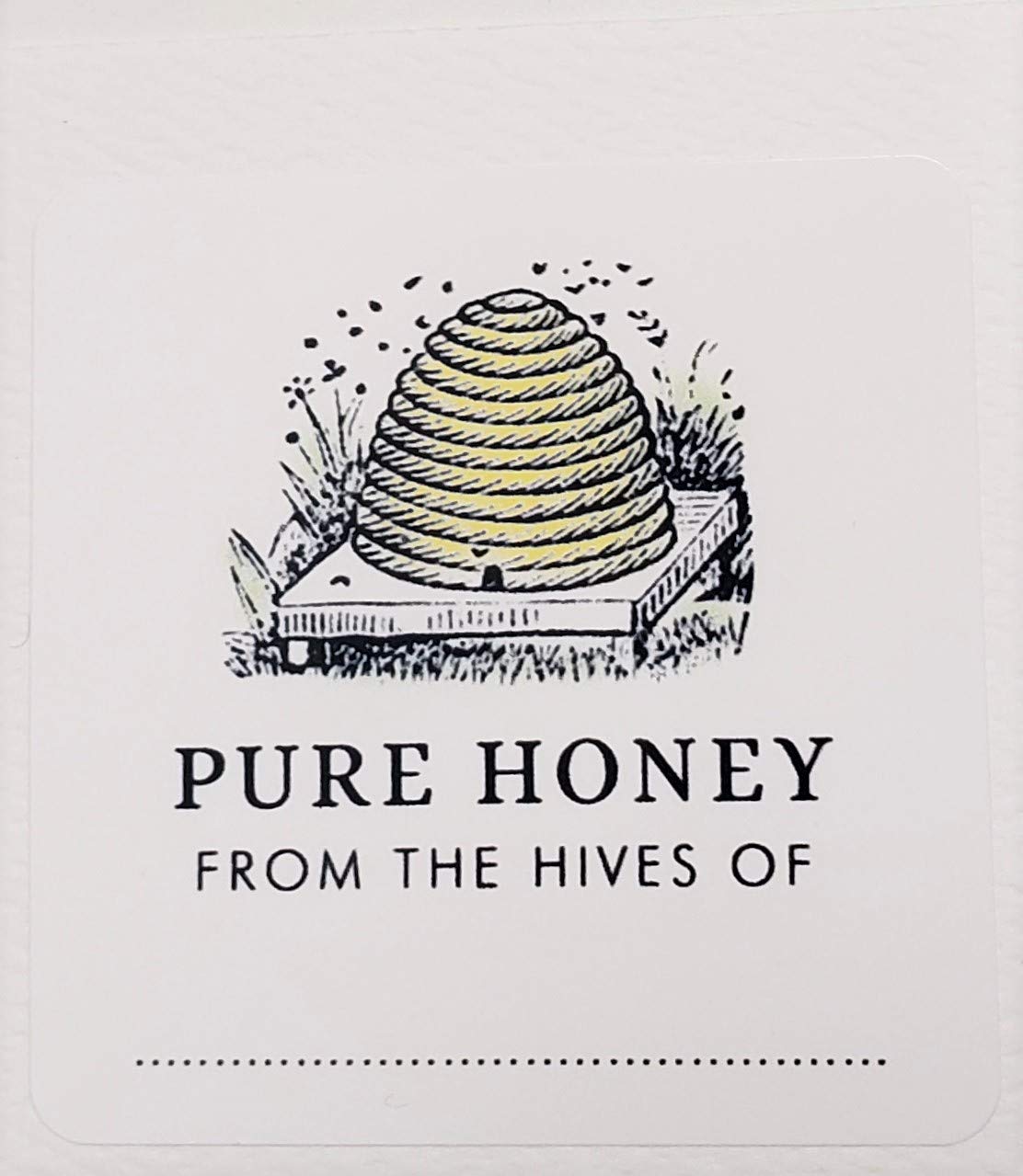 HONEY LABELS, 2" X 2" SQUARE, FILL IN STYLE, SETS OF OF 12/18 / 24 (12)