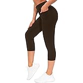 THE GYM PEOPLE Tummy Control Workout Capris Leggings with Pockets High Waist Athletic Yoga Pants for Women Running Hiking