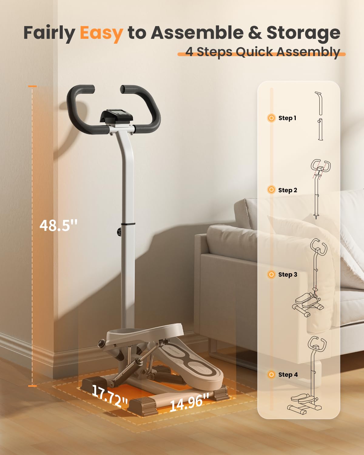 FLYBIRD Stepper with Handlebar, Stair Stepper for