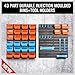 HORUSDY 44-Piece Garage Storage System Racks, Wall Mounted, Peg Board Hook and Panel Set, Tools parts and Craft Organizer Storage Racks (44-Piece)