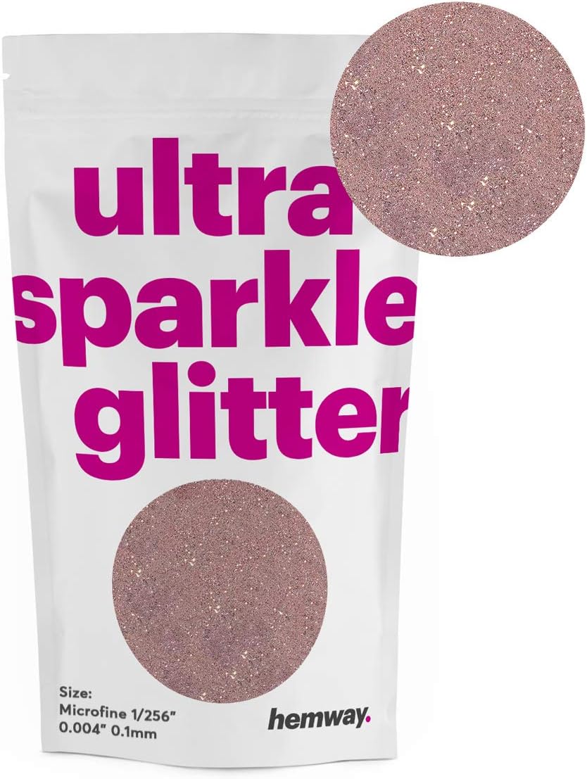 Hemway Rose Gold MICROFINE Premium Multi Purpose Glitter 1/256" .004" 0.1mm 100 microns Dust/Powder 100g for Crafts Cosmetic Wine Glass Face Art Nail Skin Weddings Beards Festival
