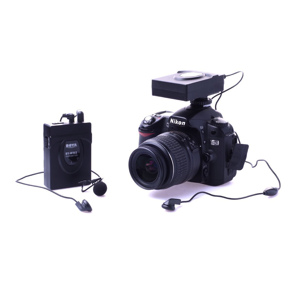 Wireless Lavalier MicrophoneBOYA BYWM5 2.4GHz System Lapel Mic for Canon Nikon Sony DSLR