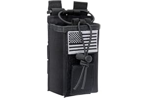 MANGEMA Tactical Radio Holster Case Molle Radio Pouch Military Heavy Case Accessories Radio Holder Duty Belt Holster Bag for Baofeng UV-5R BF-F8HP PRO UV-32 Two Way Radio Walkie Talkies Adjustable Storage