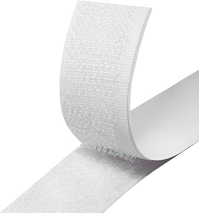 Hoiny Hook and Loop Tape 8M 20mm White Self-Adhesive Strips