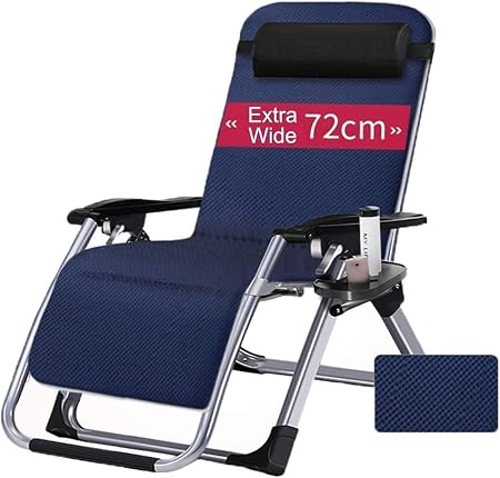 Amazon Com Classic Lounge Chairs Sun Lounger Oversize Outdoor Folding Zero Gravity Chair With Pillow And Cup Holder Patio Adjustable Dining Reclining Chairs Beach Support 440lbs With Cushions Color Silver Garden