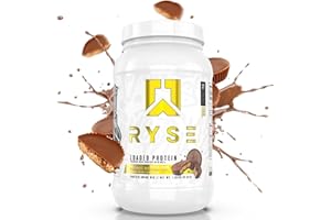RYSE UP SUPPLEMENTS Ryse Loaded Protein Powder | 25g Whey Protein Isolate & Concentrate | with Prebiotic Fiber & MCTs | Low Carbs & Low Sugar | 27 Servings (Peanut Butter Cup)