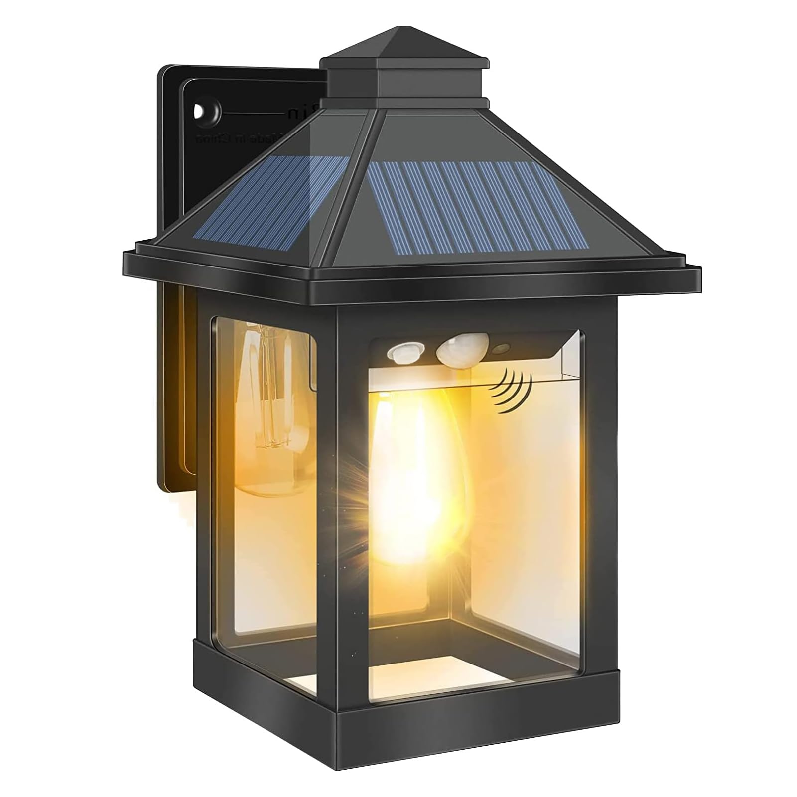 COLBOR Solar Wall Lantern Outdoor (1 Pack), Vintage Motion Sensor Light with 3 Smart Lighting Modes, IP65 Waterproof LED Solar Powered Outside Light for Garden Garage Patio Yard