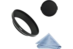 SIOTI 77mm Lens Hood, Matte Treatment Inside, Aluminum Material, Compatible with All Camera Lens S/C/N/F/O/P etc.(77mm)