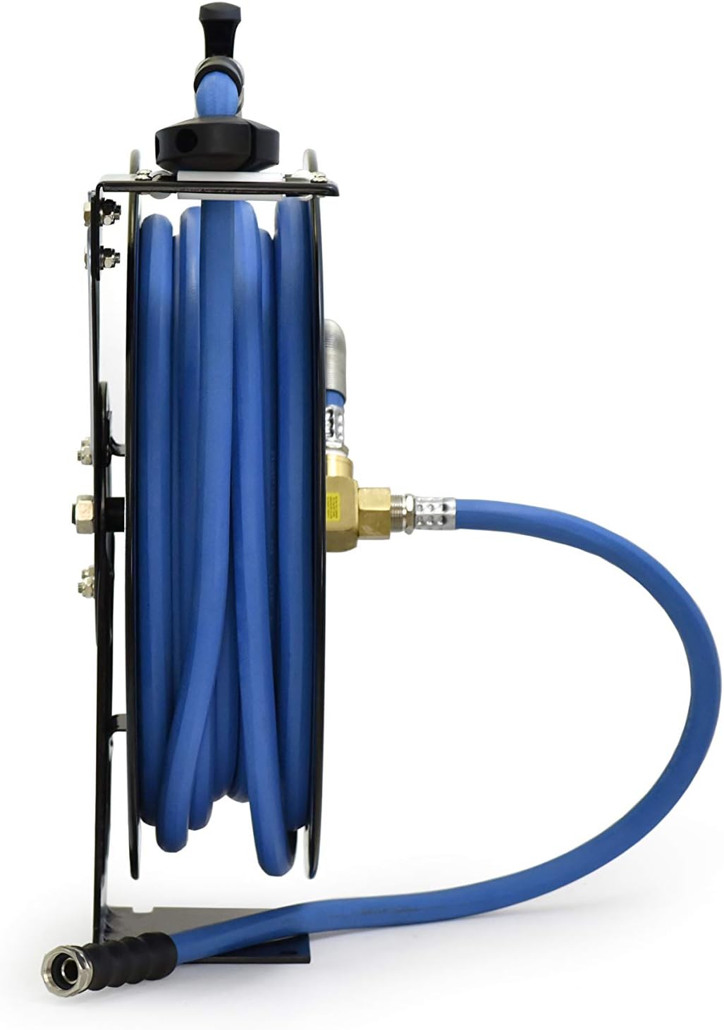 BluBird RMX BluSeal Retractable Water Hose Reel w/ Hot Water Rubber Hose 5/8" x 50' + 6' Lead-in + 9 Pattern Spray Nozzle - BSWR5850: Automotive