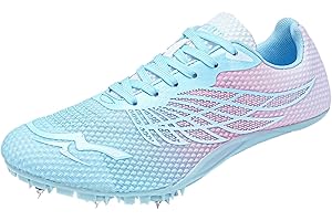 ZHENSI Women's Track and Field Shoes Spikes Sprint Shoes Breathable Lightweight for Running Racing Jumping