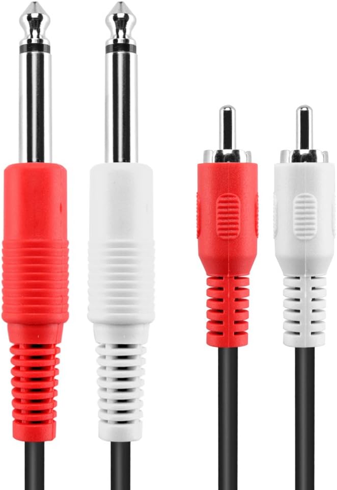 TNP Premium Dual 1/4 Inch To Dual RCA Audio Cable (3FT) - Male 6.35mm 1/4" Phono Mono to RCA Connector Wire Cord Plug Jack - Image 5