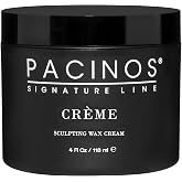 Pacinos Creme Hair Sculpting Wax, Water-Soluble, Medium Shine, All Day Hold | Pacinos hair cream for men, flexible styling, lightweight feel, adds definition and control, daily use