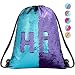 Sequin Drawstring Backpack Gym Dance Bags Mermaid Magic Reversible Glitter Bag Unicorn Gift for Girls Daughter Boy Flip Sequin Bag Birthday Gift for Kids Women primary
