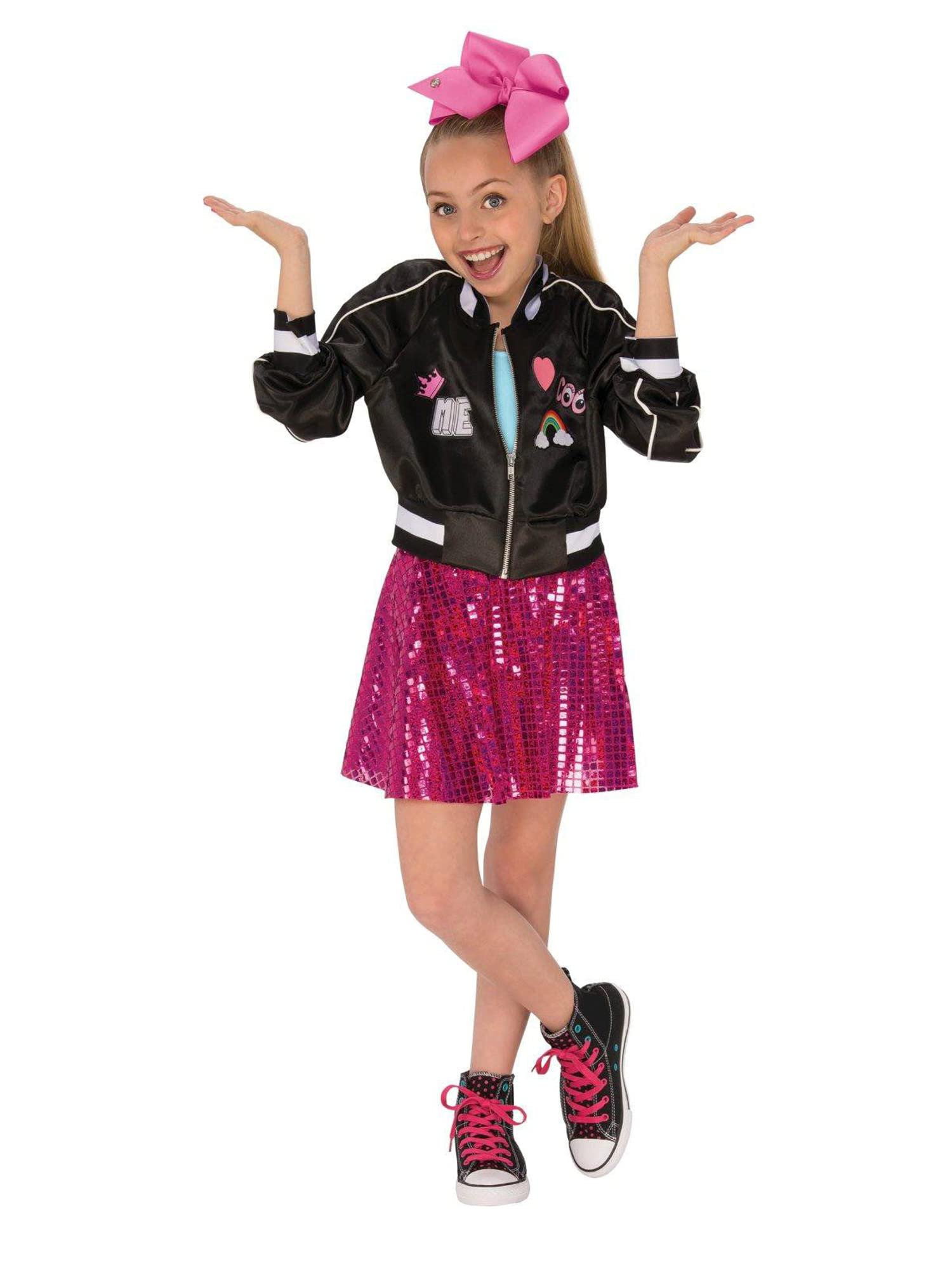 Rubies JoJo Siwa Bomber Jacket with Skirt and Bow Child's Costume, Large