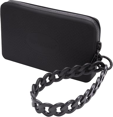 - Mini Bag Chain II, Borsa in Silicone Compatta ed Elegante da Donna con Cinturino da Polso e Chiusura Zip, Resistente all’Acqua