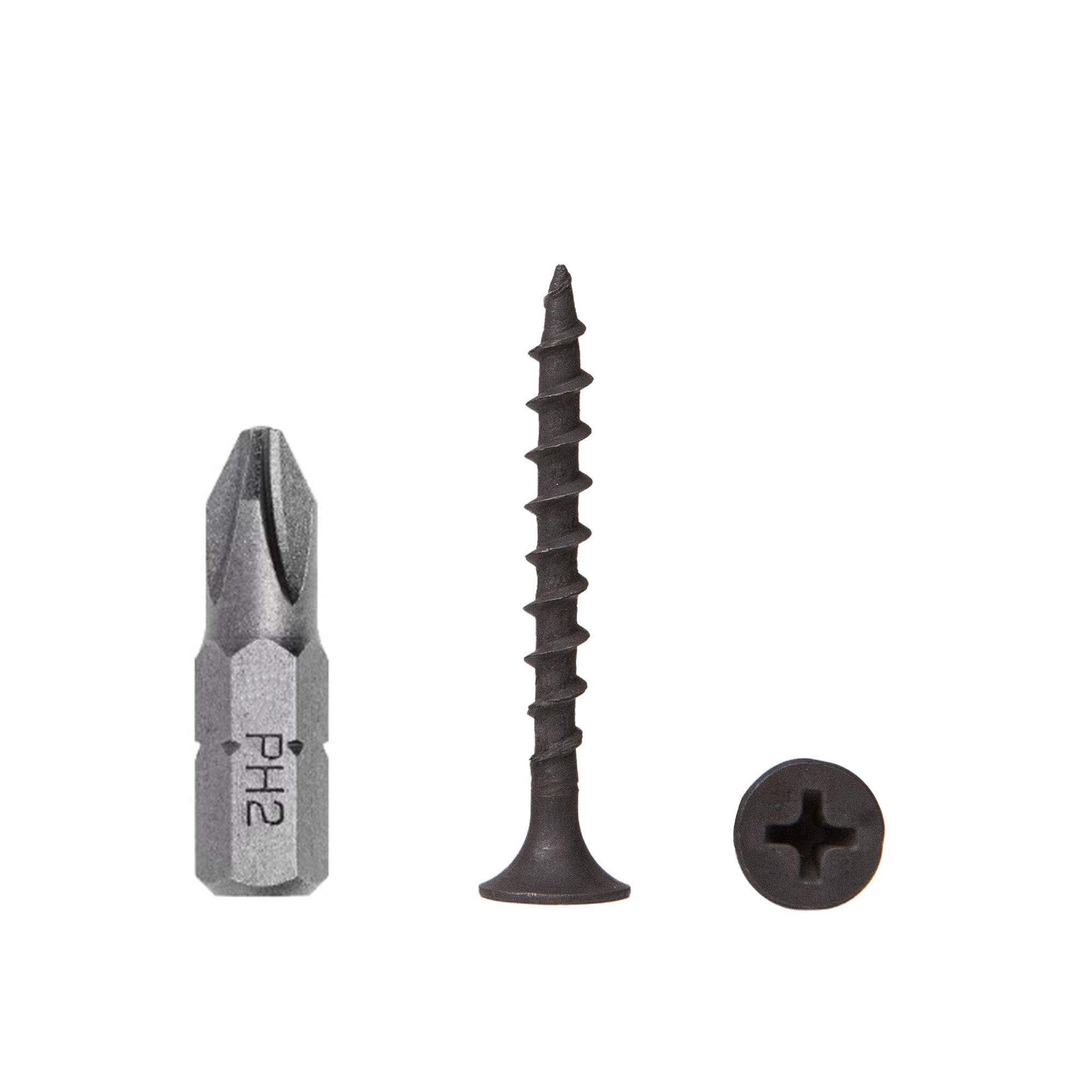 (Pack of 300 pcs) Black Phosphate Carbon Steel 3.5 x 35 mm Drywall Screws, Wood Screws, Phillips Bugle Head, Chipboard Fasteners (300, 3.5 x 35 mm)